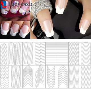 Lacyeszb แผ่นแม่แบบ ลายฉลุ สไตล์ฝรั่งเศส สําหรับตกแต่งเล็บ DIY 10 แผ่น ต่อล็อต
