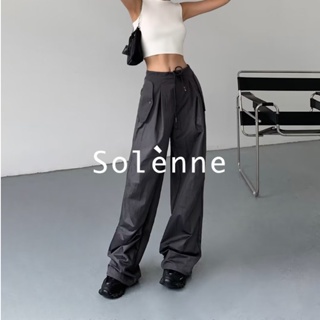 Solenne  กางเกงขายาว คาร์โก้ กางเกง ย้อนยุค 2023 NEW ins ทันสมัย Comfortable ทันสมัย A93L4HX 36Z230909