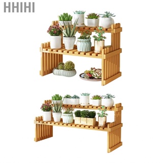 Hhihi Desktop Flower Shelf  Pot Display Stand Appropriate Load Bearing Adequate Space Striped Draining Board for Garden