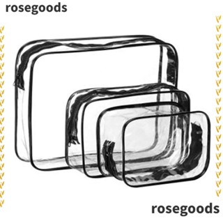 Rosegoods1 กระเป๋าเครื่องสําอาง มีซิป แบบใส กันน้ํา เหมาะกับการเดินทาง สําหรับผู้หญิง