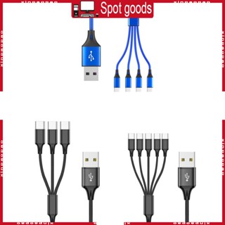 Xi สายชาร์จ USB 3 4 5 in 1 หลายพอร์ต พร้อมตัวเชื่อมต่อ Type C