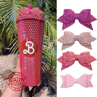 แก้วน้ํา ประดับเลื่อม สีชมพู สําหรับตุ๊กตาบาร์บี้ W9T4