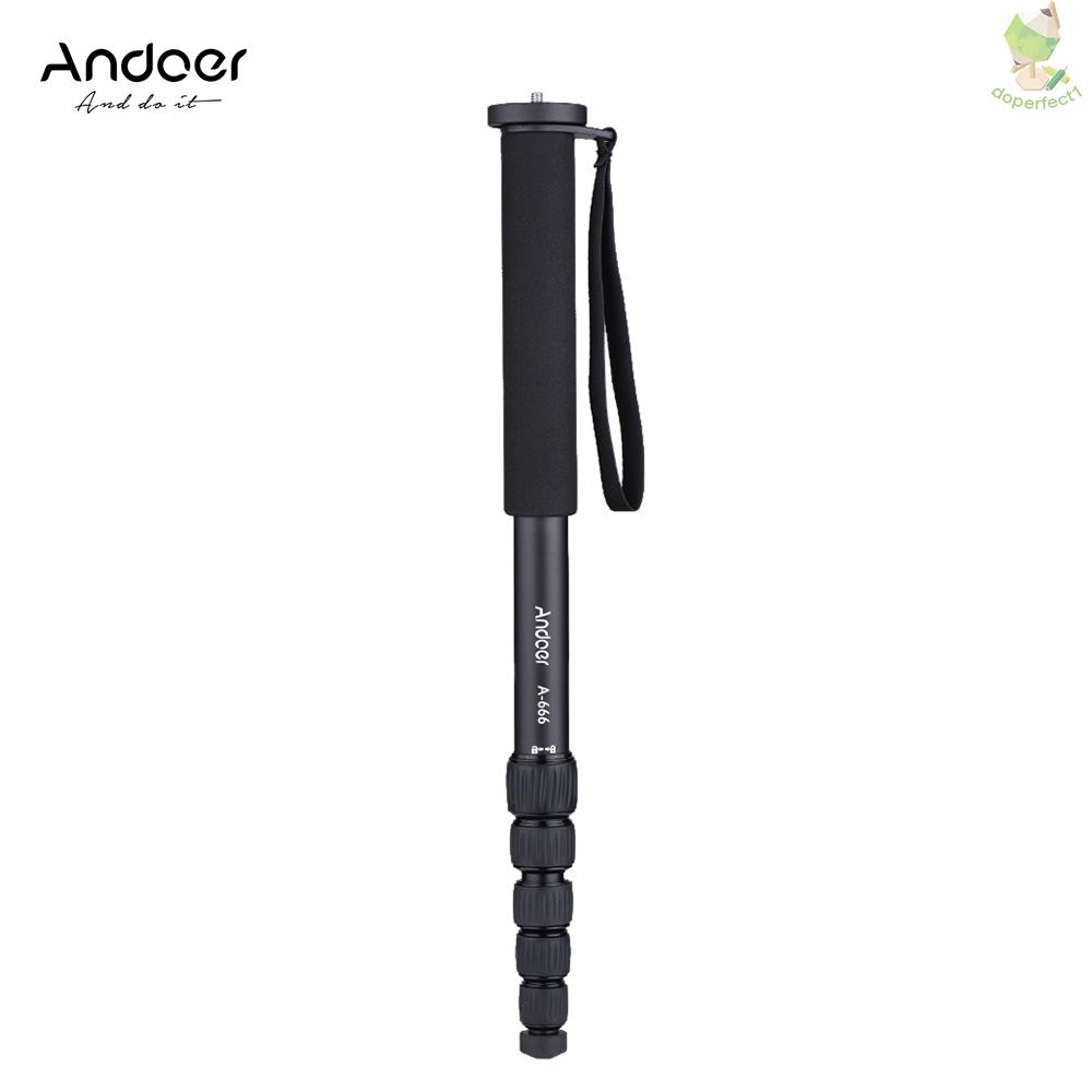 Andoer A-666 ขาตั้งกล้องอลูมิเนียม 181 ซม. 5.9 ฟุต 6 ส่วน โหลด 10 กก. /2 มา -8.9