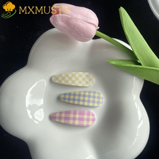 Mxmusty กิ๊บติดผม ลายสก๊อต สีแคนดี้ เรียบง่าย ของเล่นสําหรับสัตว์เลี้ยง