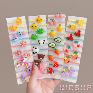 Kidsup1- ยางรัดผมหางม้า ไร้รอยต่อ ขนาดเล็ก ยืดหยุ่น ลายการ์ตูน สําหรับเด็กผู้หญิง