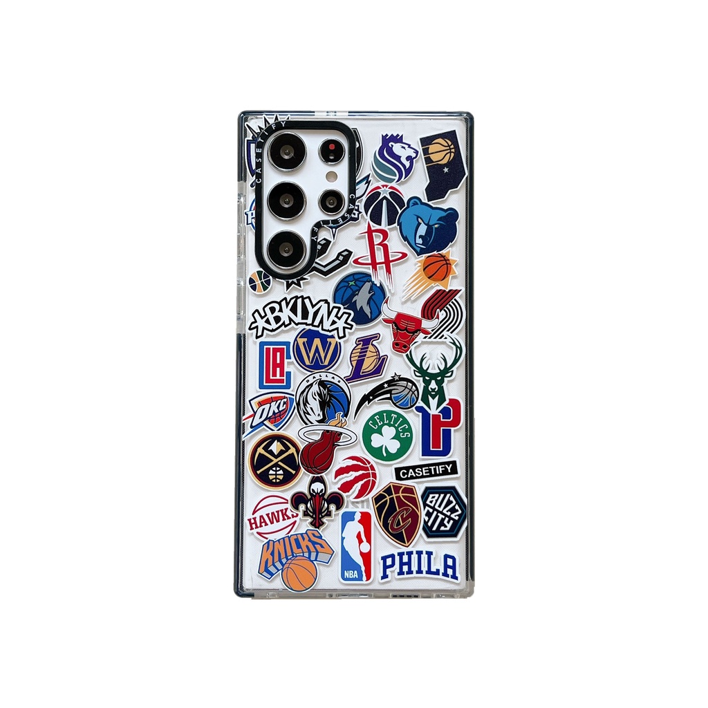 Nba Teams โลโก้ Casetify Soft Clear เคสโทรศัพท์สําหรับ Samsung Galaxy S21 S22 S23 S24 Plus Ultra +