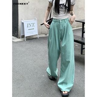 EOENKKY กางเกงขายาว กางเกงยีสน์ผู้หญิง ทรงหลวม ๆ ตรง Retro Hip Hop Pants 2023 NEW Style A27L0EK