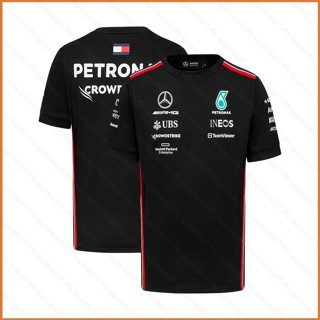 เสื้อยืดแขนสั้น พิมพ์ลายทีมแข่งรถ Mercedes AMG F1 พลัสไซซ์ สําหรับผู้ชาย และผู้หญิง 2023