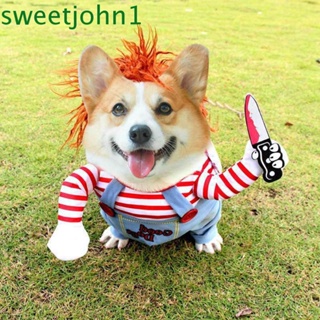 Sweetjohn เครื่องแต่งกายสุนัข แต่งตัวตุ๊กตาน่ากลัว ตลก สําหรับงานปาร์ตี้