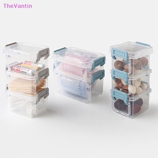 Thevantin กล่องเก็บอาหาร แบบใส สองชั้น พร้อมตัวล็อกด้านข้าง สําหรับตู้เย็น