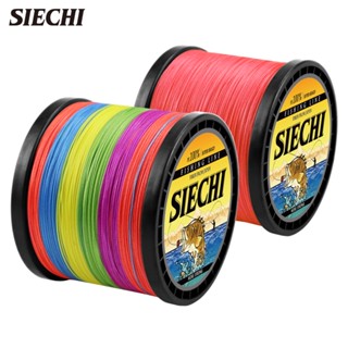 Siechi สายเอ็นตกปลา PE แบบถัก 4 เส้น 300 ม. 500 ม. 1000 ม. ทนต่อการขัดถู สําหรับน้ําจืด น้ําเค็ม กลางแจ้ง