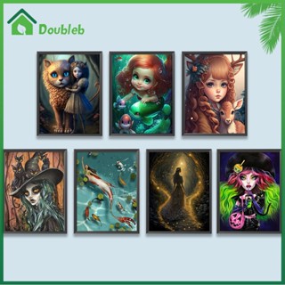 【Doub X ✮】ภาพวาดปักเพชร ทรงกลม ลายผู้หญิง 5D สําหรับตกแต่งบ้าน DIY ✮