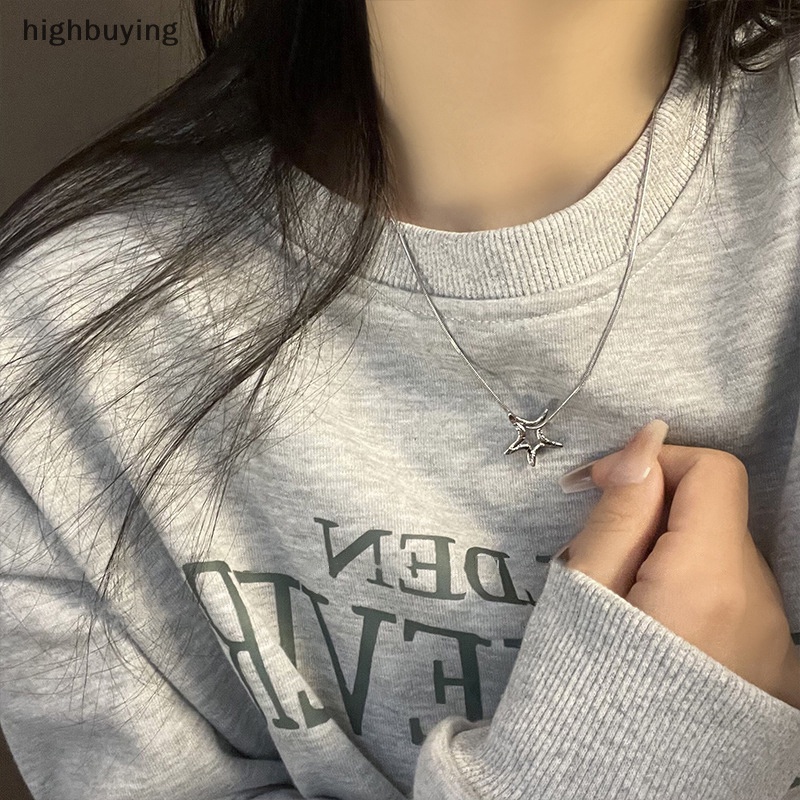 [highbuying] Y2k สร้อยคอ จี้ดาวกลวง น่ารัก แฟชั่นเกาหลี พังก์ เสื้อผ้า ดาวห้าแฉก สร้อยคอโซ่ ของขวัญ ปาร์ตี้ สําหรับผู้หญิง พร้อมส่ง