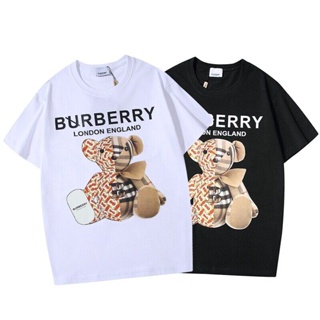 [Official]Burberry tag + label wild bear monogram print cotton short sleeves