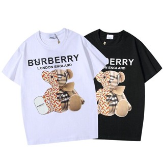 [Official]เสื้อยืดแขนสั้น ผ้าฝ้าย พิมพ์ลายหมี ป้าย Burberry