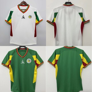 เสื้อกีฬาแขนสั้น ลายทีมชาติฟุตบอล Senegal 2002 ชุดเหย้า สไตล์เรโทร