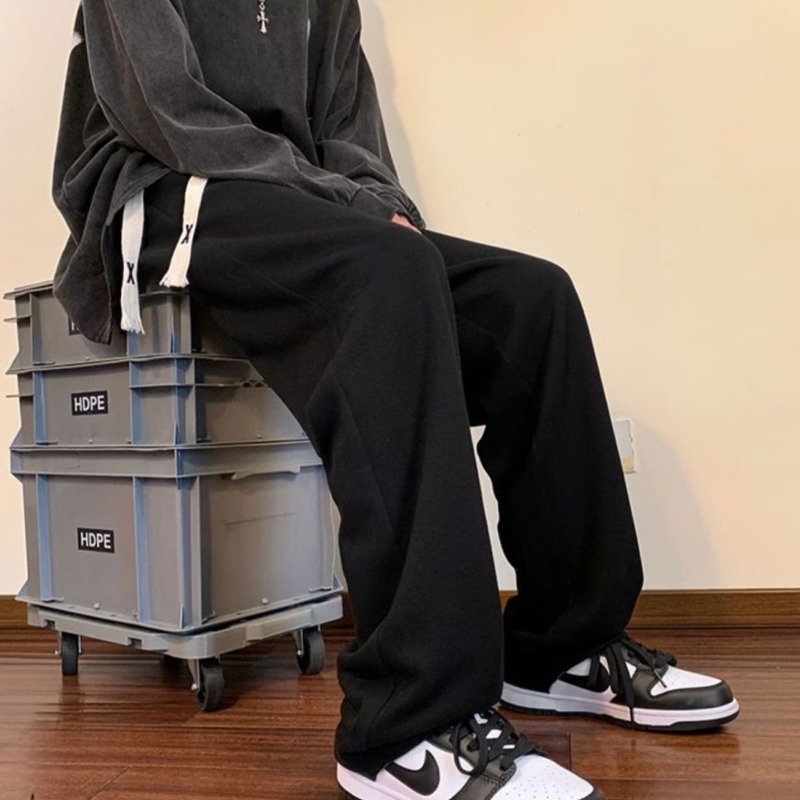 กางเกงกีฬาขายาวลําลอง ทรงหลวม ขนาดใหญ่ เข้ากับทุกการแต่งกาย สไตล์เกาหลี สําหรับผู้ชาย ไซซ์ M - 8XL