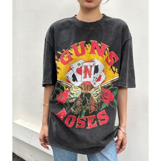 ❤ ❀ [พร้อมส่ง] ❤ เสื้อยืดแขนสั้น พิมพ์ลาย High Street Guns and Roses Guns N Roses 1991 Use Your Illusion II Tour สําหรับผู้ชาย