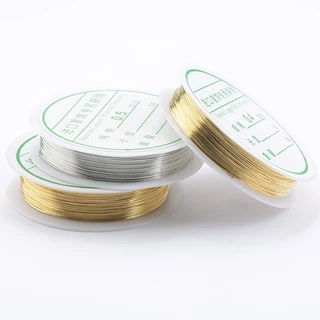 สายลวดทองแดงชุบเงิน 0.2-1 มม. สําหรับทําเครื่องประดับ สร้อยคอ สร้อยข้อมือ DIY