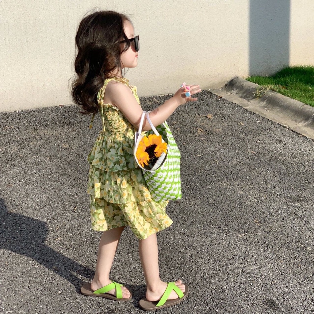 PRETTY BABY🧸พร้อมส่ง🧸ชุดเดรสเด็ก ชุดเดรสสายเดี่ยว ชุดกระโปรงเด็ก สําหรับเด็กผู้หญิง (675)