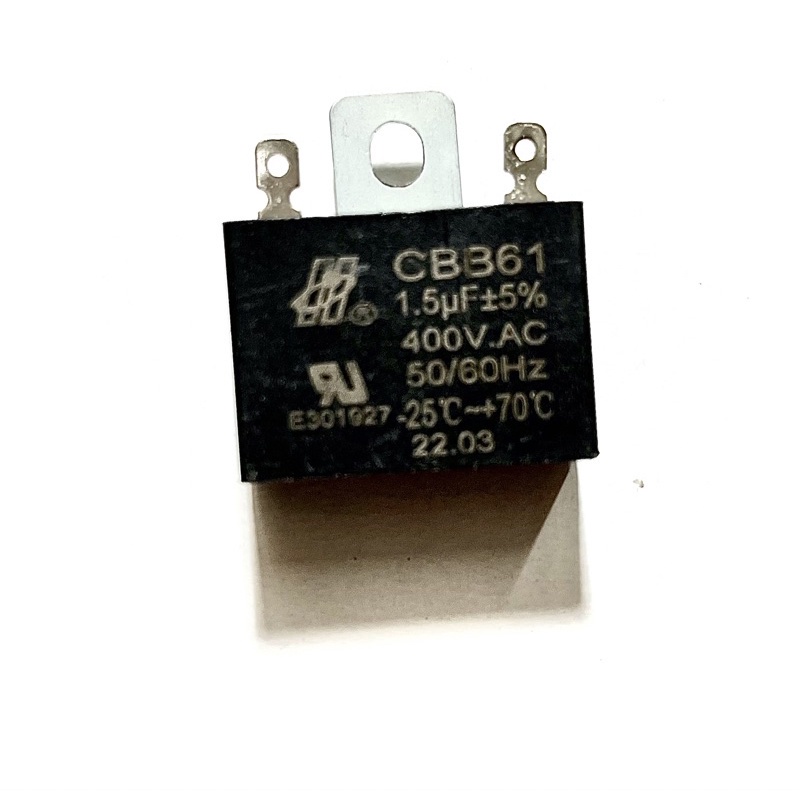 พัดลมไอน้ำ (แพ็ค2ชิ้น) คาปาซิเตอร์ พัดลม 1.5uf/400v แค๊ปพัดลม CAP  Hatari  capacitor  พัดลมฮาตาริ  ร