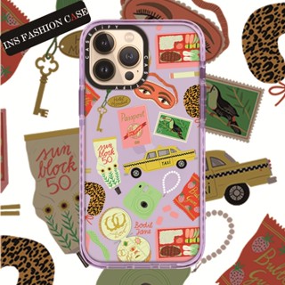 Casetify X Retro TAXI เคสโทรศัพท์มือถือใส กันกระแทก แบบนิ่ม ลายฉลากสีม่วง สําหรับ iPhone 14 13 12 11 Pro MAX IX XS MAX XR 6 6s 7 8 Plus