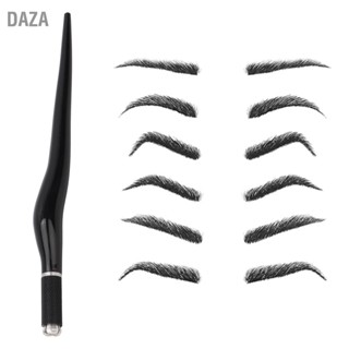 Daza ปากกาสักคิ้ว กึ่งถาวร ไมโครเบลด สีดํา 10 ชิ้น