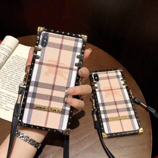 For iPhone 14 Plus 14 Pro MAX Fashion Brand Square Phone Case With Rope