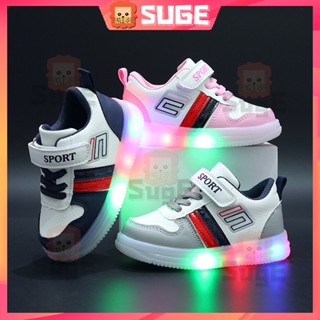 【Suge】รองเท้าผ้าใบ มีไฟ LED เรืองแสง สําหรับเด็กผู้ชาย ผู้หญิง ไซซ์ 21-30