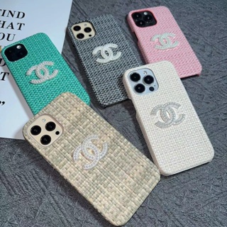 เคสโทรศัพท์มือถือ ลายโลโก้เพชร ไข่มุก สีขาว สําหรับ iPhone 14 Pro iPhone 13 Pro iPhone 11 iPhone 12 promax iPhone 7 8 plus