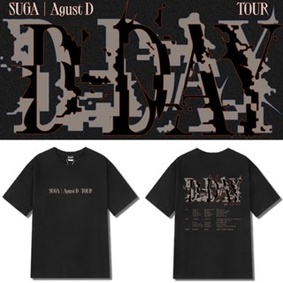 ศิลปินเกาหลี Bangtan SUGA | เสื้อยืดแขนสั้นลําลอง ผ้าฝ้าย ทรงหลวม พิมพ์ลาย Agust D TOUR D-DAY IN ASIA พลัสไซซ์ สไตล์ฮาราจูกุ แฟชั่นสําหรับผู้ชาย และผู้หญิง