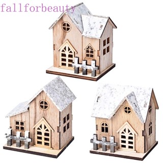 Fallforbeauty โคมไฟ LED บ้านไม้ งานฝีมือ สําหรับตกแต่งบ้าน คริสต์มาส