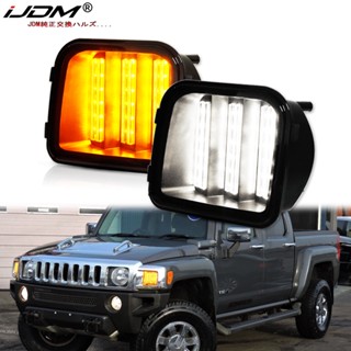 หลอดไฟเลี้ยวซีนอน LED สีเหลืองอําพัน สําหรับ 2006-2010 Hummer H3 H3T DRL 2 ชิ้น