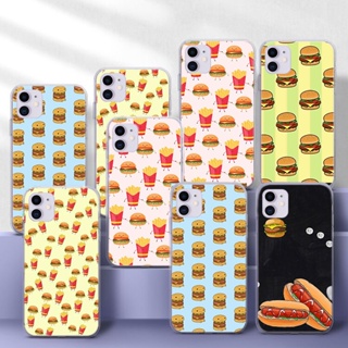 เคสโทรศัพท์มือถือแบบนิ่ม TPU ใส ลายการ์ตูนฟาสต์ฟู้ด 58WES สําหรับ Samsung A01 EU A02 M02 A02S A03S A10 A10S A11 A12 A20 A30 A20S