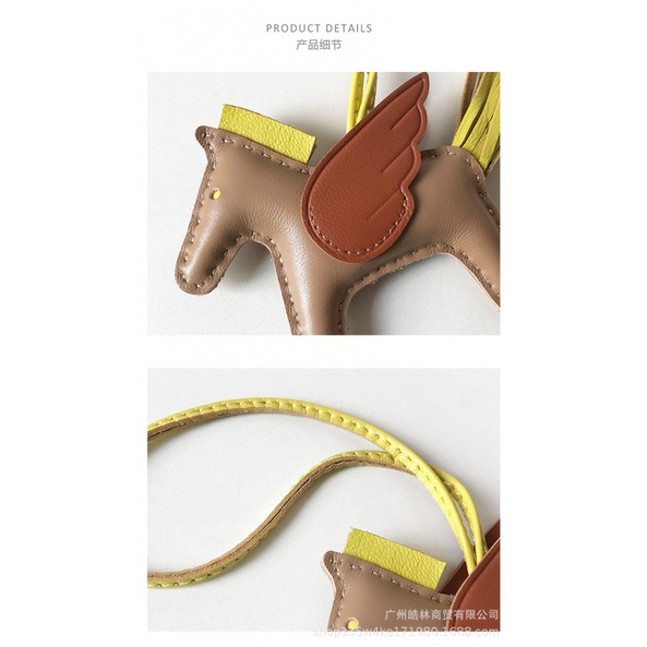 {ฤดูใบไม้ผลิมาใหม่} Angel Pegasus จี้ Hand-stitched หนังแกะพวงกุญแจแพลทินัมกระเป๋าจี้สร้างสรรค์จี้รถ