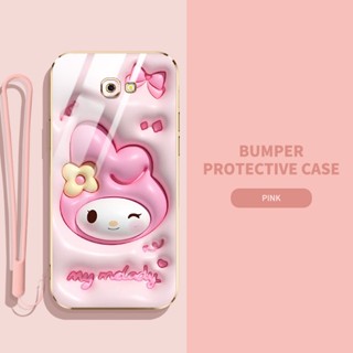 เคสโทรศัพท์มือถือ ซิลิโคนนิ่ม TPU ลายการ์ตูนกระต่าย ไดโนเสาร์ 3D พร้อมสายคล้อง สําหรับ Samsung Galaxy J4 Plus J4+ J2 Prime J3 J5 Pro 2017 J5 Prime