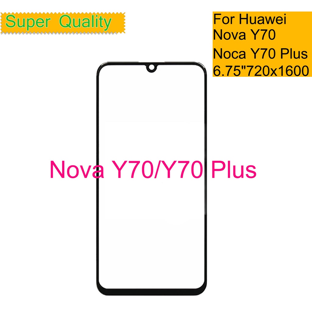 สําหรับ Huawei Nova Y70 Plus หน้าจอสัมผัส แผงด้านหน้า ด้านนอก กระจก LCD เลนส์ พร้อมการเปลี่ยน OCA