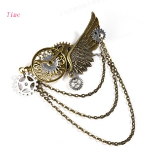 Time Steampunk กิ๊บติดผม วินเทจ เกียร์ กิ๊บปิ่นปักผม สตีมพังก์ กิ๊บติดผม ย้อนยุค ที่คาดผม พู่โซ่ ปกเสื้อ