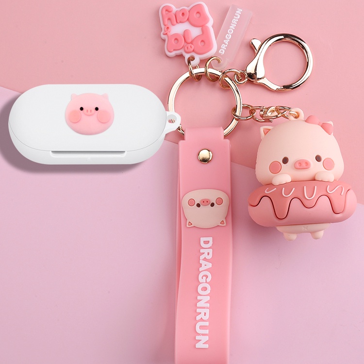 For Sony WF-C700N Case Cartoon Piggy Kaws Bear Keychain Pendant Sony WF-C700N Silicone Soft Case Son