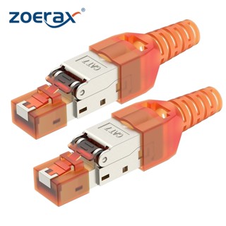 Zoerax RJ45 ปลั๊กเชื่อมต่อ โลหะผสมสังกะสี Cat6A CAT7 CAT8 RJ45 1 ชิ้น