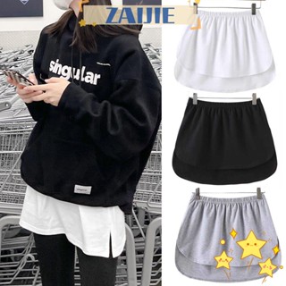 ※ZAIJIE※ Flexible Layering Fake Top Half-Length Women Slips False Layers Splitting Extenders Shirt Hem A-line Skirts Hemline Mini Skirt/Multicolor