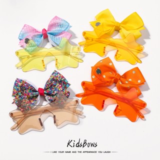 Kidsbows 2 ชิ้น / เซต ฤดูร้อน หวาน พิมพ์ลาย โบ กิ๊บติดผม แว่นตากันแดด สําหรับเด็ก เด็กผู้หญิง ที่คาดผม แฟชั่น เครื่องประดับผม