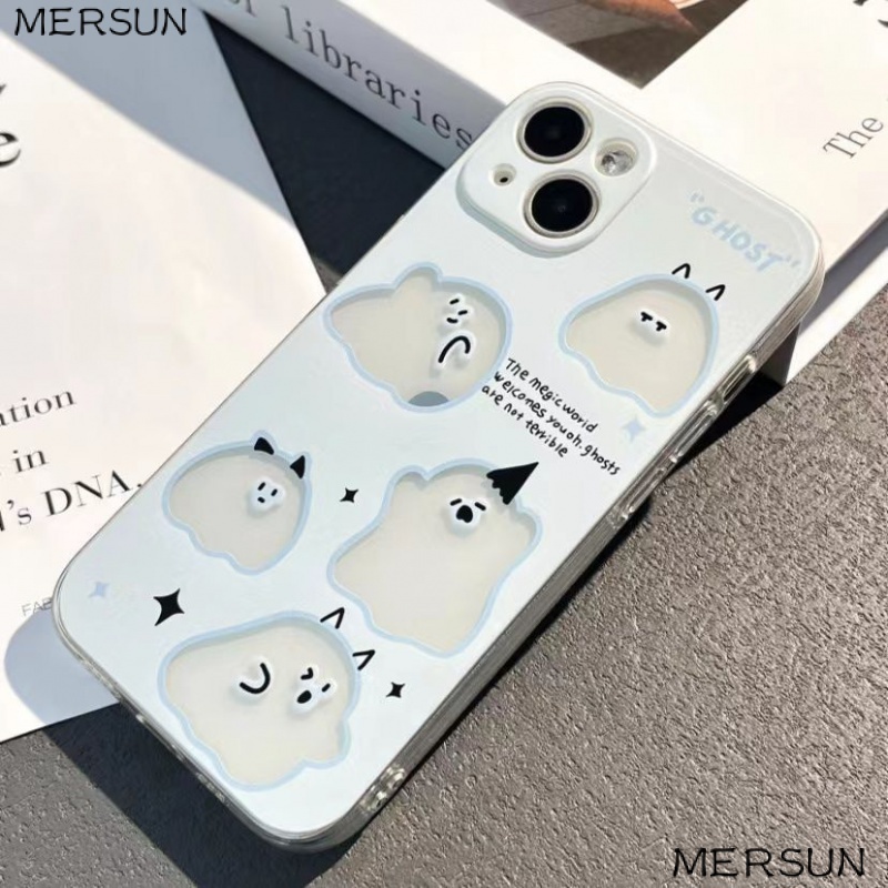 เคสโทรศัพท์มือถือนิ่ม ลายผีน้อย สีแดง สําหรับ Iphone 7plus Xr 14pro 12 11 6SP 13 EJF3