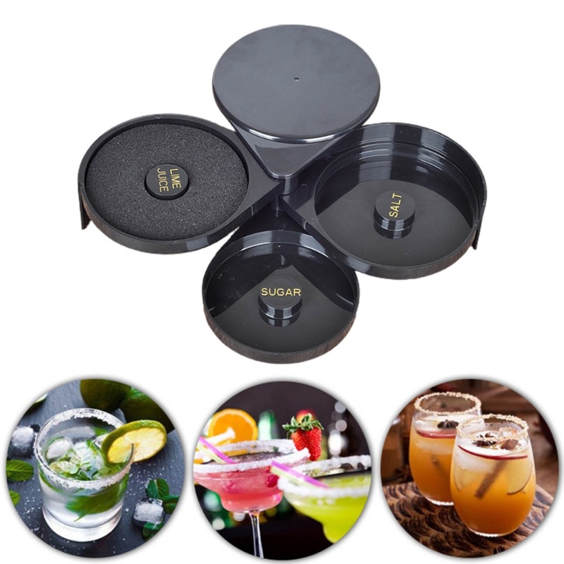 HO Rimming Station Home Bar เกลือพลาสติก Sugar-Tajin Glass Rimmer สําหรับ-ค็อกเทล