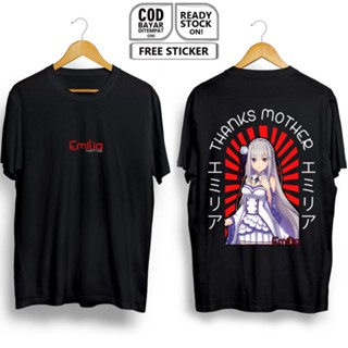 เสื้อยืด พิมพ์ลายอนิเมะ Emilia RE ZERO WAIFU MANGA HYOUKETSU NO MAJA EMIRI KINGDOM OF LUGNICA Brake NATSUKI SATELLA Echi