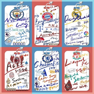 กระเป๋าใส่บัตรประจําตัว กันน้ํา ลายนักฟุตบอล Messi Cristiano Ronaldo Doodle สร้างสรรค์ Diy สําหรับเด็กนักเรียน