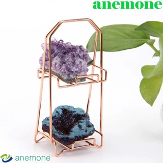 Anemone ชั้นวางของ กรอบโลหะ คริสตัล แร่ธาตุ สองชั้น สําหรับผู้หญิง