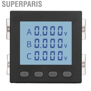 Superparis YG194U-9XY Smart 3 Phase Voltage Meter LCD Display Intelligent ABS Flame Retardant Housing Voltmeter AC220V Voltage