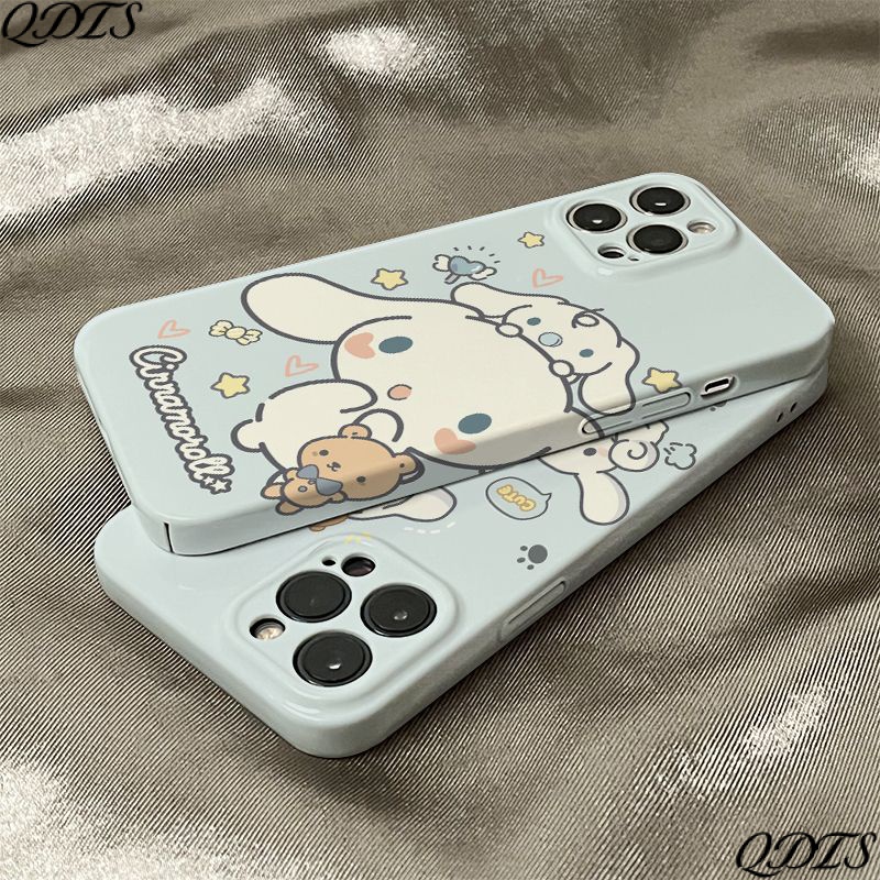 เคสโทรศัพท์มือถือแบบแข็ง ลายการ์ตูนสุนัข Cinnamon สีฟ้า สําหรับ Iphone 7 max12 14pro 8pi 1311
