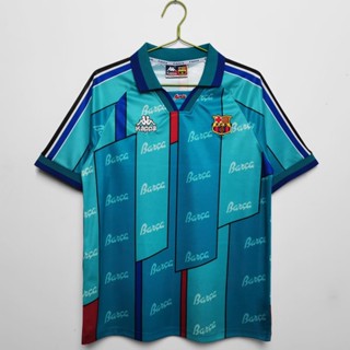 เสื้อกีฬาแขนสั้น ลายทีมชาติฟุตบอล Barca Away 1995 97 AAA สไตล์วินเทจ แห้งเร็ว สําหรับผู้ชาย ไซซ์ S-XXL